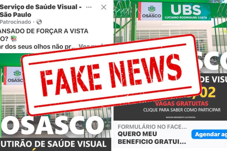 É fake mutirão de saúde visual anunciado nas redes sociais